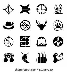 Vector Hunting icon set on white background