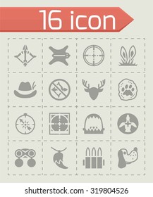 Vector Hunting icon set on grey background