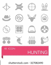 Vector Hunting icon set on grey background