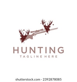 Vector hunting logo design vector icon with modern style