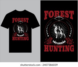 
 Vector hunting T-Shirt design template