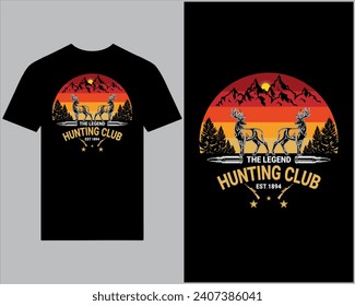 
 Vector hunting T-Shirt design template