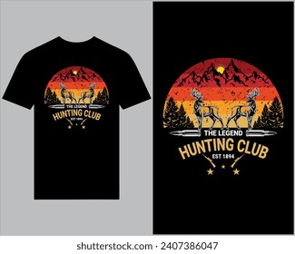 
 Vector hunting T-Shirt design template