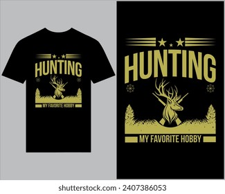 
 Vector hunting T-Shirt design template