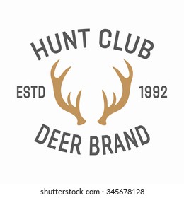 Vector hunting vintage emblem design template