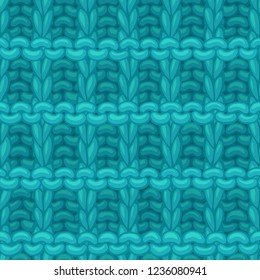 Vector Hurdle Stitch Pattern. Hand-drawn jersey cloth boundless background. High detailed woolen hand-knitted fabric material.
