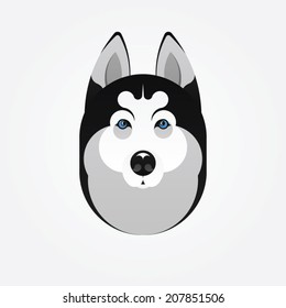 Vector husky dog