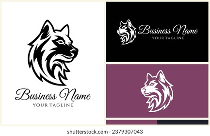 vector husky dog logo template