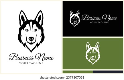 vector husky dog logo template