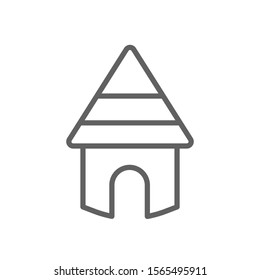 Vector Hut icon on white. african house symbol