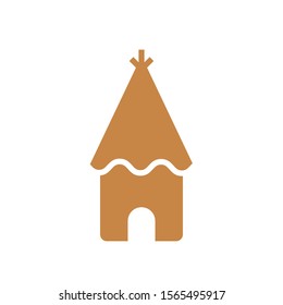 Vector Hut icon on white. african house symbol