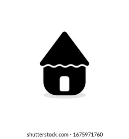 Icono de Vector Hut en blanco. símbolo de la casa africana