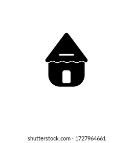 Vector Hut icon on white. african house symbol