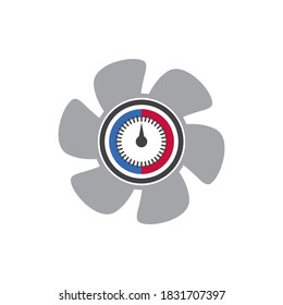 Vector of HVAC logo with fan and pressure gauge symbol logo design eps format, suitable for your design needs, logo, illustration, animation, etc.