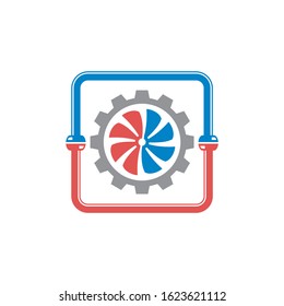 Vector of HVAC plumbing Cooling and heating logo design eps format, suitable for your design needs, logo, 
illustration, animation, etc.