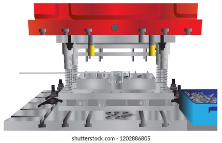 Vector of hydraulic press machine and fixture making rings