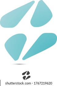 Vector Hydro Power, Water Drops formando una forma negativa de perno de trueno dentro, Logo.