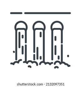Vector hydroelectric power station line icon isolated on transparent background. Dam and water outlet symbol