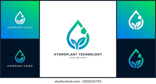 Vector of hydroplant technology logo design template, can be used in various media easily, editable