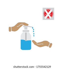 vector, hygiene to stop spreading corona,  isolated on background white