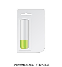 Vector hygienic lipstick on cardboard, mock up for your design