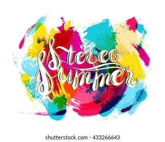 Vector hy-Stereo Summer on Art Spotted Background