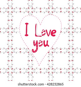 Vector "I love you". Decorative card with hearts