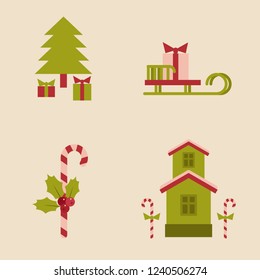 Vector iage design set of Christmas and New Year holiday icons and attributes
