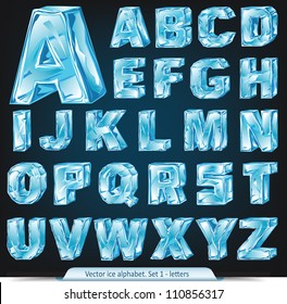 Vector Ice Alphabet. Set 1 - Letters