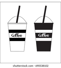 Vector of ice coffee cup.

