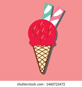 vector ice cream in 3D style