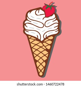 vector ice cream in 3D style
