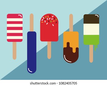 Vector ice cream 5 pcs