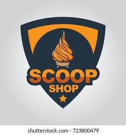 Vector ice cream badge and sign