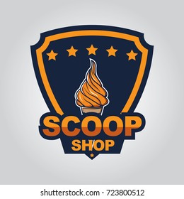 Vector ice cream badge and sign