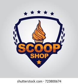 Vector ice cream badge and sign
