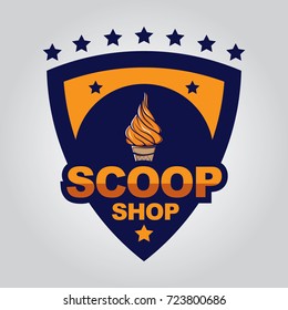 Vector ice cream badge and sign