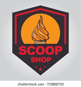 Vector ice cream badge and sign