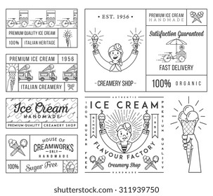 Vector ice cream badges and signs for any use
