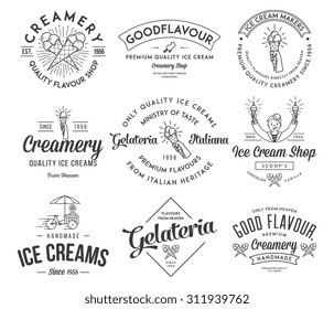 Vector ice cream badges and signs for any use