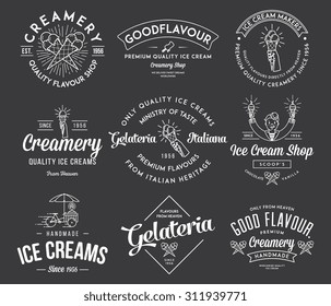 Vector ice cream badges and signs for any use