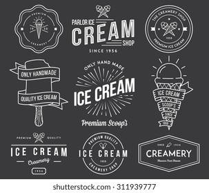 Vector ice cream badges and signs for any use