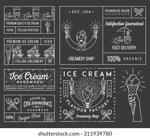 Vector ice cream badges and signs for any use