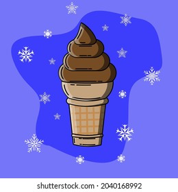 vector ice cream with cartoon theme
