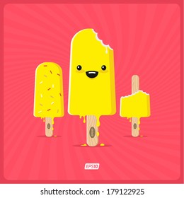 Vector ice cream character illustration