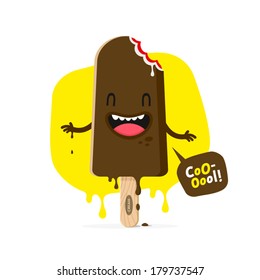 Vector ice cream character illustration