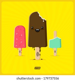 Vector ice cream character illustration