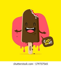 Vector ice cream character illustration