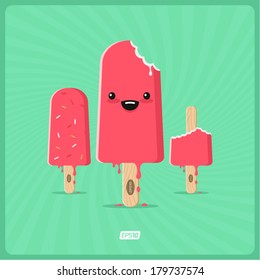 Vector ice cream character illustration