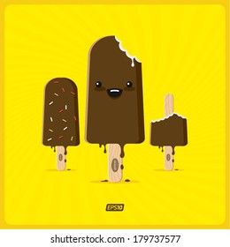 Vector ice cream character illustration